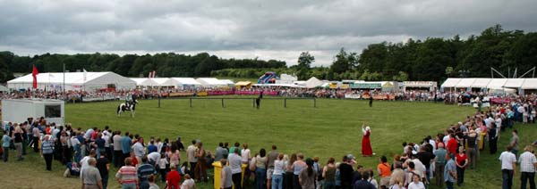 Crowds around the arena